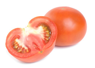 Image showing fresh red tomatoes isolated on white background 