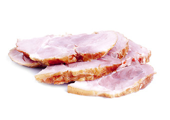 Image showing Meat product sliced isolated on white background 