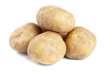 Image showing potatoes isolated on white background close up 