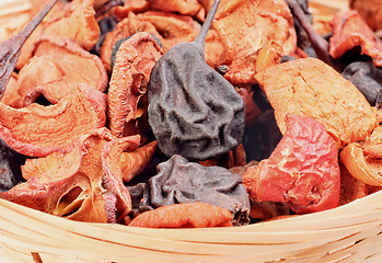 Image showing Dried fruit as food  background