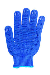 Image showing work gloves blue color isolated on white background 