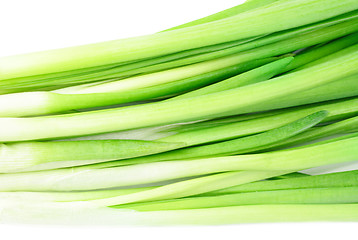 Image showing fresh green onions isolated on white 