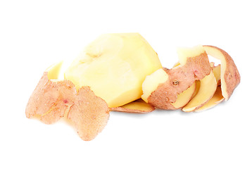 Image showing peeled potato isolated on a white background 