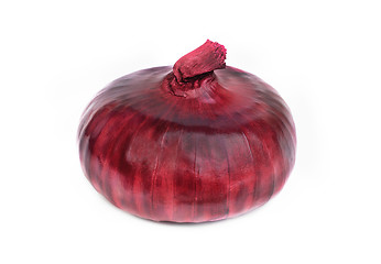 Image showing one purple onions isolated on the white background 