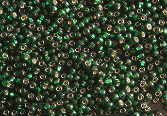 Image showing green glass beads