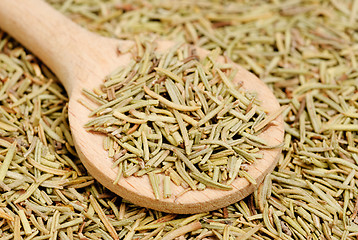 Image showing Dried marjoram spice closeup as food background 