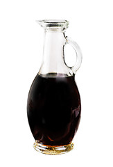 Image showing Small decanter with balsamic vinegar isolated on the white background