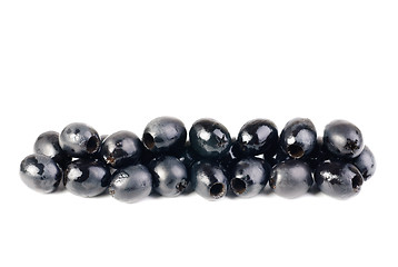 Image showing Black olives isolated on white