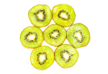 Image showing kiwi fruit sliced isotated on a white background 