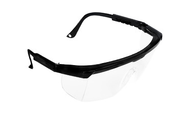 Image showing Plastic safety goggles on white background 