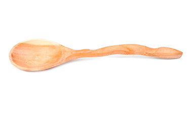 Image showing wooden spoon from the juniper isolated on a white background 