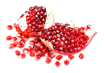 Image showing Pomegranate  sliced  isolated on white background 