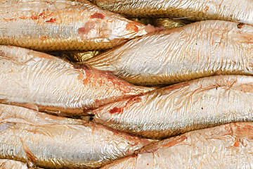 Image showing  smoke sprat closeup background 