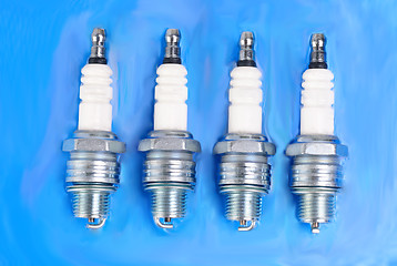 Image showing spark-plug on the blue background 