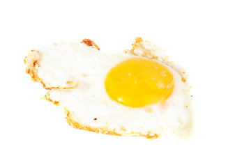 Image showing Fried egg isolated  on  white  background