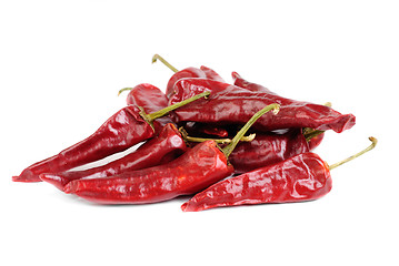 Image showing Some hot  red  pepper  isolation  on  white
