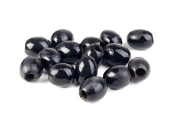 Image showing Black olives isolated on white