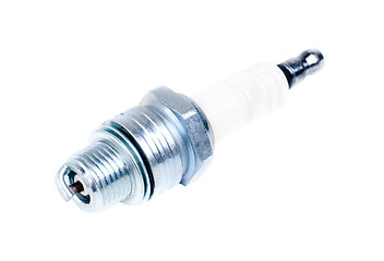Image showing one new spark-plug isolated on the white background 