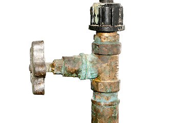 Image showing Old Water valve isolated on white background 