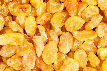 Image showing Golden raisins close- up food background