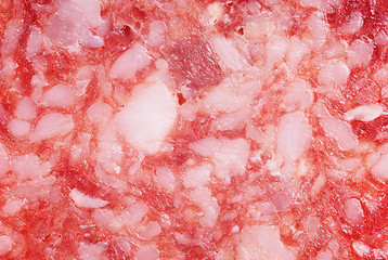 Image showing Salami texture food background 