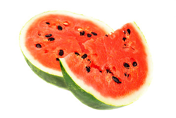 Image showing slice of watermelon isolated on white background 
