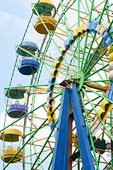 Image showing Ferris wheel on the blue sky background 