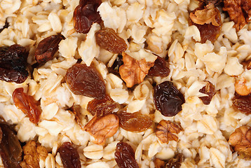 Image showing Muesli  background, fine food texture