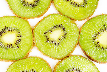 Image showing kiwi fruit sliced on a white background 