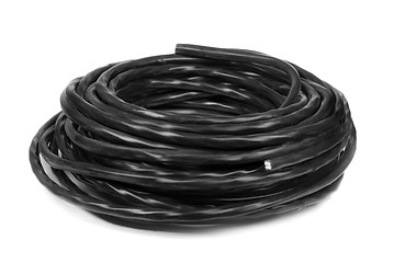 Image showing black electrical cable isolated on white background   