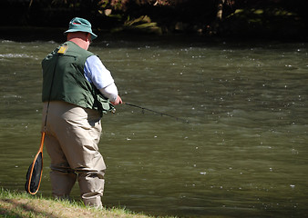 Image showing Fisherman Trying His Luck