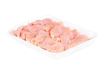 Image showing chicken meat sliced  isolated  on  white background