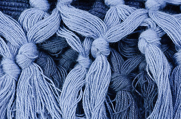 Image showing Blue thread. Macro.