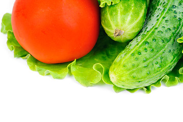 Image showing fresh vegetables isolated on white background 