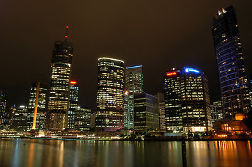 Image showing Riverside by Brisbane at night