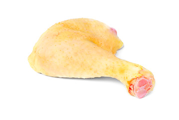 Image showing Raw chicken leg isolated on white background 