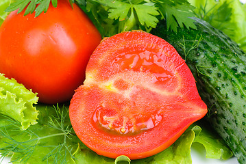 Image showing fresh vegetables  background