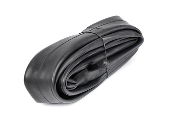 Image showing Bicycle inner tube isolated on white background 