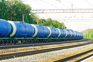 Image showing railroad tank car with olil