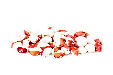 Image showing haricot beans macro isolation on  white background