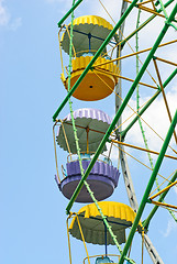 Image showing Ferris wheel on the blue sky background 