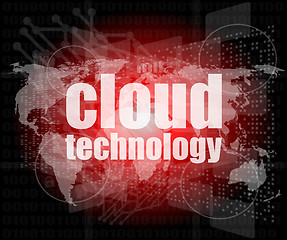 Image showing words cloud technology on digital screen, information technology concept