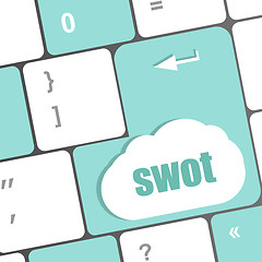 Image showing SWOT word on computer keyboard key button