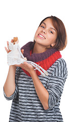 Image showing Teenage girl with nice puppet