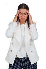 Image showing Beautiful young woman with headache