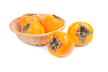 Image showing Persimmon fruit  on white background