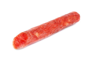 Image showing Salami sausage  isolated on  white background  