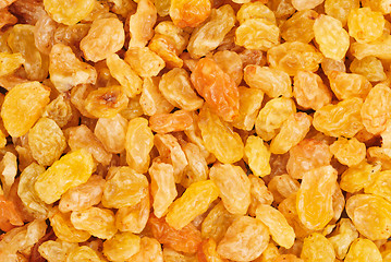 Image showing Golden raisins close- up food background 