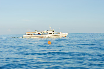 Image showing A small ship in the sea near the Yalta. Crimea.Ukraine