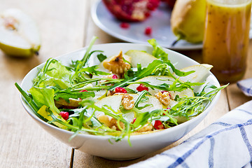 Image showing Pear with Pommegranate and Rocket salad